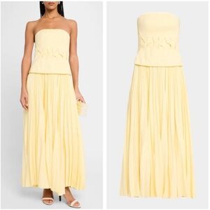 Acler Yellow Strapless Maxi Dress